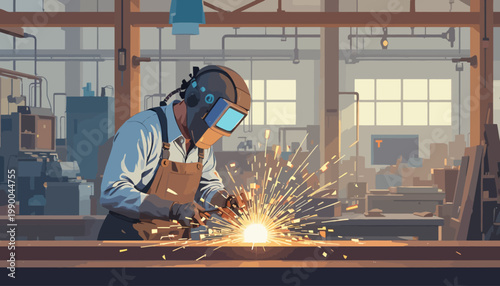 welder working in the factory