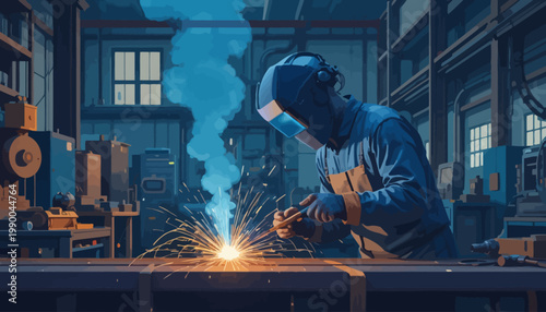 welder working in the factory