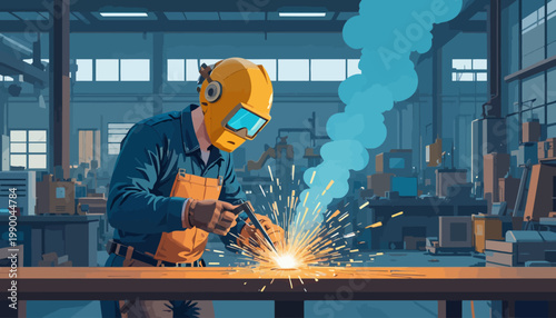 welder working in the factory