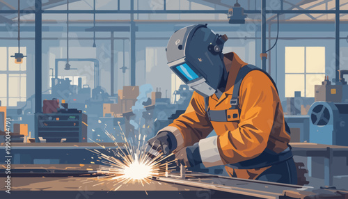 welder working in the factory