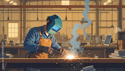 welder working in the factory