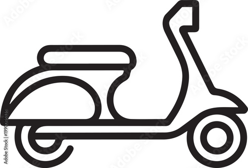 Moped. Scooter. Vehicle. Motorbike. Flat minimal icon. one line art icon drawing vector