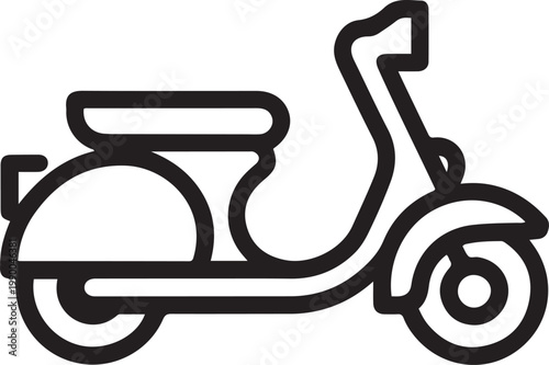 Moped. Scooter. Vehicle. Motorbike. Flat minimal icon. one line art icon drawing vector