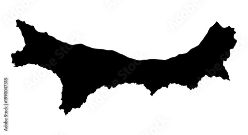 Black silhouette map of Vieques island Puerto Rico vector
