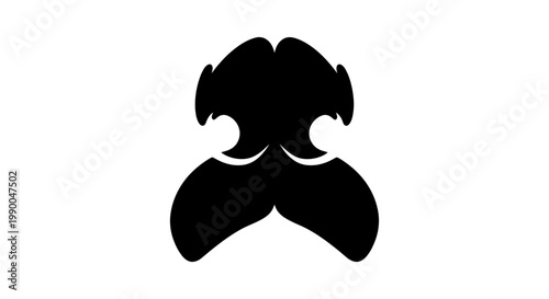 Abstract Symmetrical Black Inkblot Graphic Vector Illustration