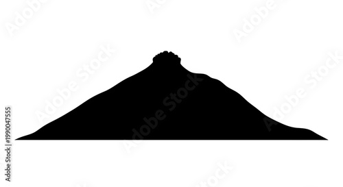 Mountain volcano silhouette vector illustration on white background