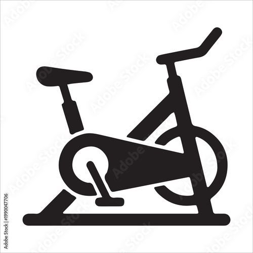 Exercise Bike Line Icon Vector, Indoor Cycling and Fitness Equipment Symbol EPS 10