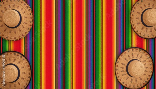 Image featuring a background of Mexican blanket stripes or poncho serape for Cinco de Mayo.