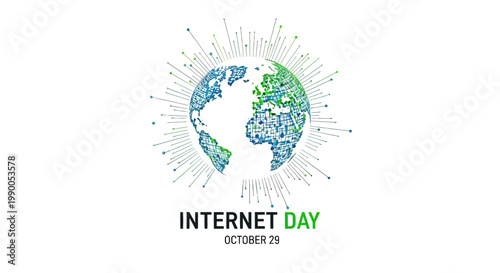 Internet Day Globe Digital Connectivity Concept.