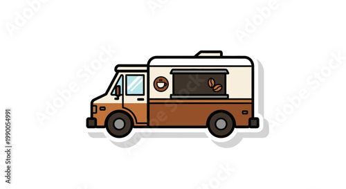 Coffee Food Truck Vehicle Illustration
