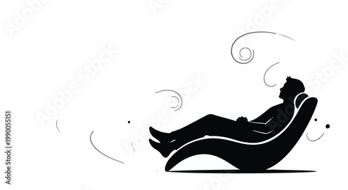 relaxed man sleeping in zero gravity chair