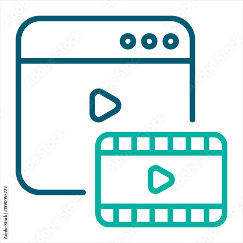 Video Single Icon Line Color