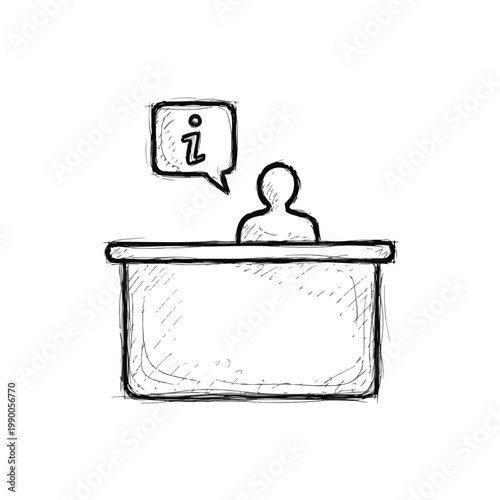 Person at a Desk with Information Icon