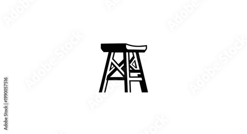 Simple black stool furniture design.