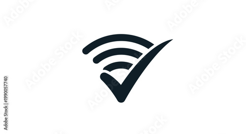 Wi-Fi signal icon with checkmark.