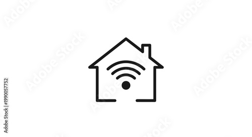Smart home technology wireless internet symbol.