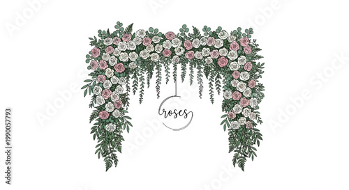 beautiful floral wedding arch decoration.