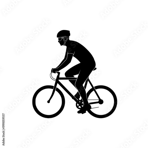 A person riding a bicycle Vector, illustration