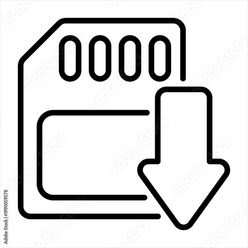 Storage Single Icon Line Black