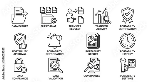 Icons of data security measures.