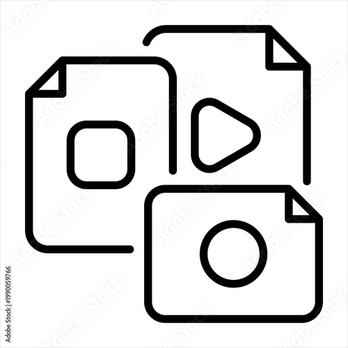 Documentation Single Icon Line Black