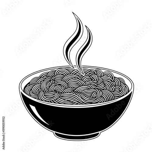 A bowl of hot oatmeal with steam rising Vector, illustration