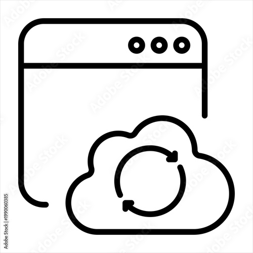 Synchronization Single Icon Line Black