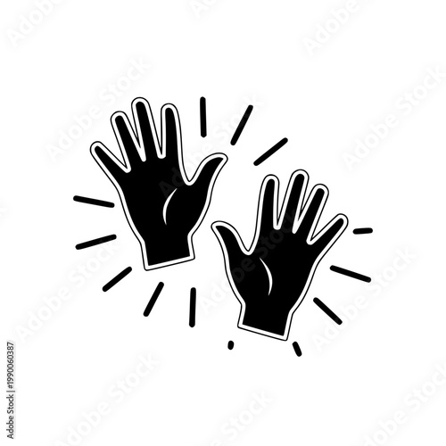 Two hands with lines radiating from them Vector, illustration