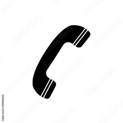 A black telephone receiver Vector, illustration