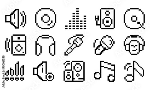 Media Icons Pixel Style