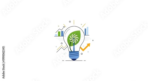 Innovation green light bulb idea eco.