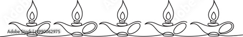 continuous line of oil lamps .one line drawing of ancient lamps with oil. classic lamp. one line art icon drawing vector