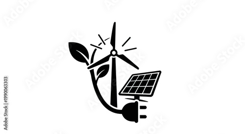 Renewable Energy Symbol Eco Friendly Technology.
