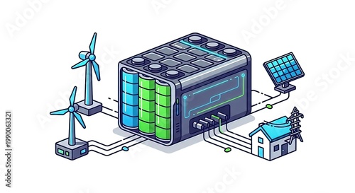 Renewable Energy System Solar Wind Power.