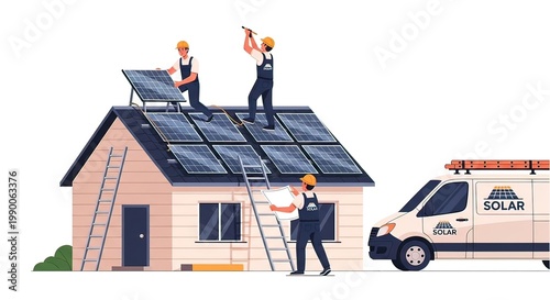 solar panel installation on house roof 3.