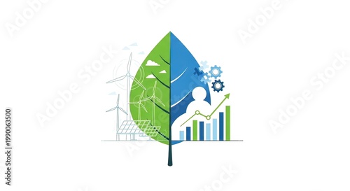Sustainable Energy Eco Friendly Business Growth.