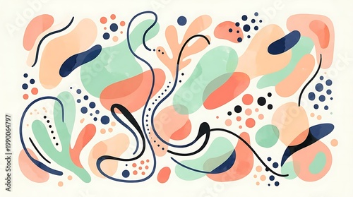 Abstract Colorful Shapes and Lines Artistic Design.