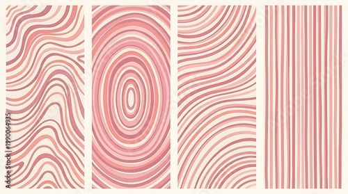 Abstract Fingerprint Pattern Design with Pink and Beige Colors for Artistic and Creative Projects.