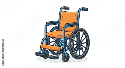 Modern Wheelchair Illustration Isolated on White Background for Medical and Mobility Concept