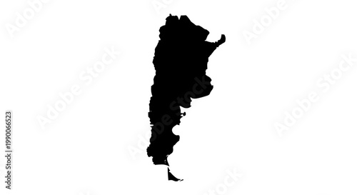 Black silhouette map of Argentina vector illustration