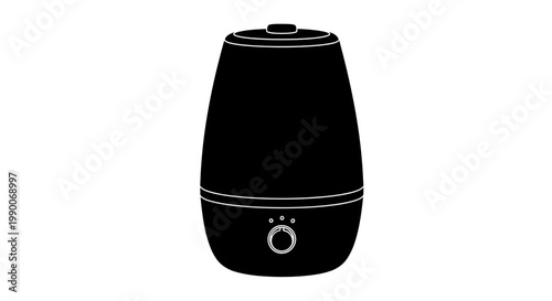 Black Air Humidifier Silhouette Vector Illustration