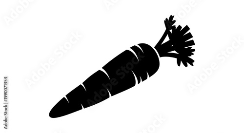 Black carrot vector icon isolated on white background