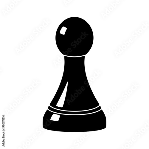 Black Chess Pawn Vector Graphic on White Background