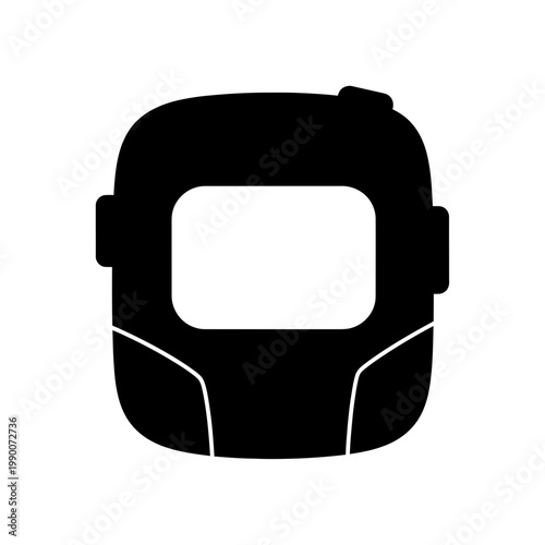 Welding Helmet Mask Silhouette Vector Icon for Industrial Safety