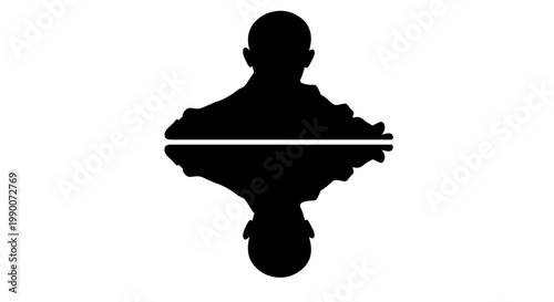 Person silhouette reflection showing concept of duality and identity