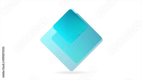 Colorful abstract geometric moving squares shape with layered gradients. Seamless loop. Video animation Ultra HD 4K 3840x2160