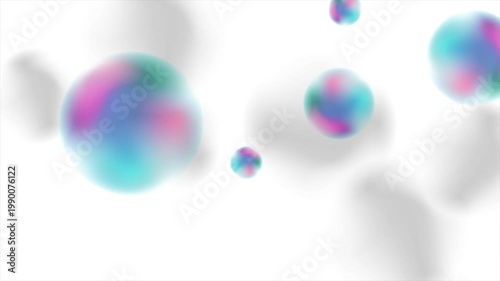 Blue and pink smooth liquid gradient spheres abstract concept background. Pastel elegant motion design. Seamless loop. Video animation Ultra HD 4K 3840x2160