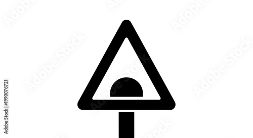 Black speed bump road sign vector illustration on white background