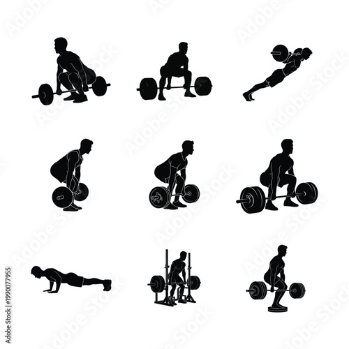High Intensity Interval Training (hiit) Action Silhouettes Explosive Power and Agility Icons