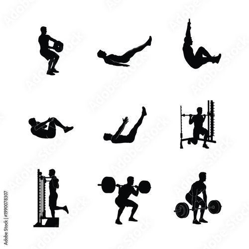 Total Body Gym Transformation Silhouette Pack Diverse Workout Routines and Fitness Goals